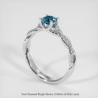 0.55 Ct. Greyish Blue Sapphire Ring, 10K White Gold 2