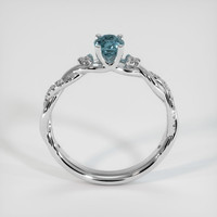 0.64 Ct. Greenish Blue Sapphire Ring, 10K White Gold 3