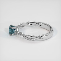 0.64 Ct. Greenish Blue Sapphire Ring, 10K White Gold 4