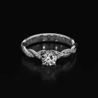 0.53 Ct. White Sapphire Ring, 10K White Gold 1