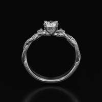 0.53 Ct. White Sapphire Ring, 10K White Gold 3