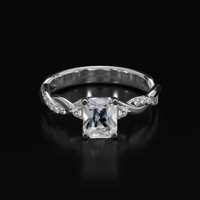 2.11 Ct. White Sapphire Ring, 10K White Gold 1