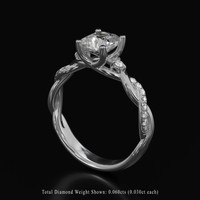 2.11 Ct. White Sapphire Ring, 10K White Gold 2