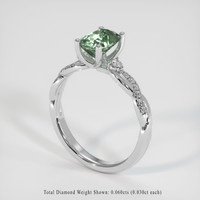 1.42 Ct. Green Sapphire Ring, 10K White Gold 2