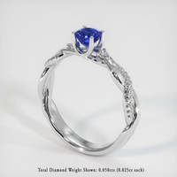 0.77 Ct. Sapphire Ring, 14K White Gold 2