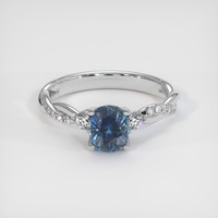 1.18 Ct. Sapphire Ring, 14K White Gold 1