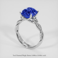 4.07 Ct. Blue Sapphire Ring, 14K White Gold 2