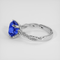 4.07 Ct. Blue Sapphire Ring, 14K White Gold 4