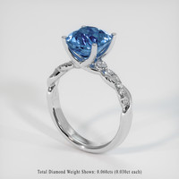 2.68 Ct. Sapphire Ring, 14K White Gold 2