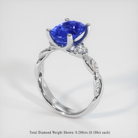 3.07 Ct. Sapphire Ring, 14K White Gold 2
