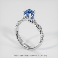 1.31 Ct. Sapphire Ring, 14K White Gold 2
