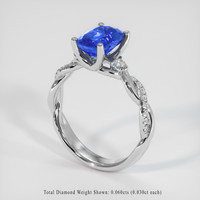 1.78 Ct. Blue Sapphire Ring, 14K White Gold 2