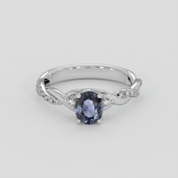 1.05 Ct. Greyish Blue Spinel Ring, 14K White Gold 1