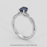 1.05 Ct. Greyish Blue Spinel Ring, 14K White Gold 2