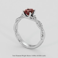 0.91 Ct. Red Rhodolite Garnet Ring, 14K White Gold 2