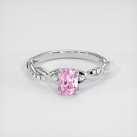 1.09 Ct. Pink Sapphire Ring, 14K White Gold 1