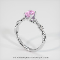 1.09 Ct. Pink Sapphire Ring, 14K White Gold 2
