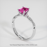 1.32 Ct. Pink Sapphire Ring, 14K White Gold 2
