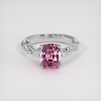 1.73 Ct. Pink Sapphire Ring, 14K White Gold 1