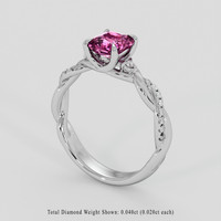 1.19 Ct. Pink Sapphire Ring, 14K White Gold 2