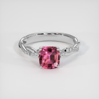 1.20 Ct. Pink Sapphire Ring, 14K White Gold 1