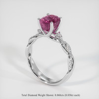 2.40 Ct. Purplish Pink Sapphire Ring, 14K White Gold 2
