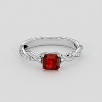 0.89 Ct. Ruby Ring, 14K White Gold 1