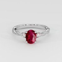 1.26 Ct. Ruby Ring, 14K White Gold 1