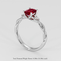 1.26 Ct. Ruby Ring, 14K White Gold 2