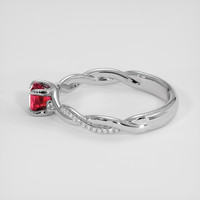 0.72 Ct. Pinkish Red Ruby Ring, 14K White Gold 4