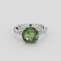 3.87 Ct. Green Sapphire Ring, 14K White Gold 1