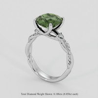 3.87 Ct. Green Sapphire Ring, 14K White Gold 2