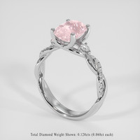 3.21 Ct. Pink Sapphire Ring, 14K White Gold 2