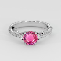 1.23 Ct. Pink Sapphire Ring, 14K White Gold 1