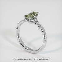 1.00 Ct. Green Sapphire Ring, 14K White Gold 2