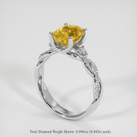 2.47 Ct. Yellow Sapphire Ring, 14K White Gold 2