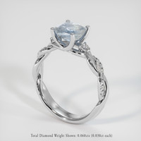 2.76 Ct. Bi Color Sapphire Ring, 14K White Gold 2
