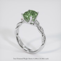 3.02 Ct. Green Sapphire Ring, 14K White Gold 2