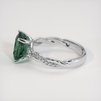 3.33 Ct. Bluish Green Sapphire Ring, 14K White Gold 4