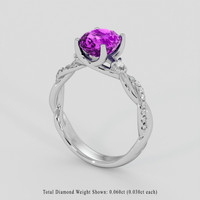 2.05 Ct. Purple Sapphire Ring, 14K White Gold 2
