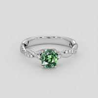 1.55 Ct. Green Sapphire Ring, 14K White Gold 1
