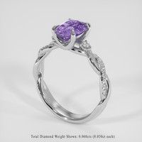 1.76 Ct. Purple Sapphire Ring, 14K White Gold 2