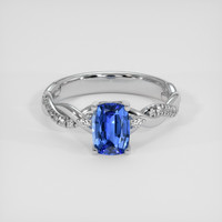 1.08 Ct. Blue Sapphire Ring, 14K White Gold 1