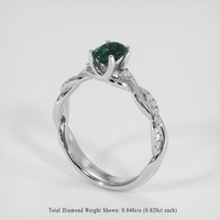 0.82 Ct. Green Sapphire Ring, 14K White Gold 2