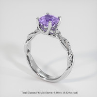 1.33 Ct. Purple Sapphire Ring, 14K White Gold 2