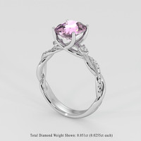 2.22 Ct. Purplish Pink Sapphire Ring, 14K White Gold 2