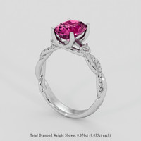 2.16 Ct. Pink Sapphire Ring, 14K White Gold 2