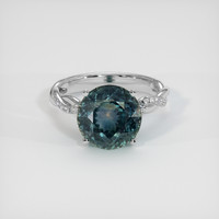 7.78 Ct. Bluish Green Sapphire Ring, 14K White Gold 1