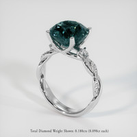 7.78 Ct. Bluish Green Sapphire Ring, 14K White Gold 2