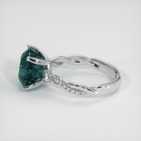 7.78 Ct. Bluish Green Sapphire Ring, 14K White Gold 4